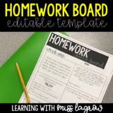Homework Choice Board Sheet  Editable Template