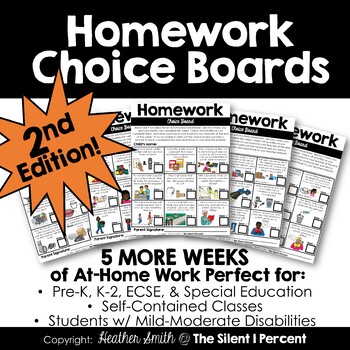 Preview of Homework Choice Boards 2- Special Education/Early El. - Distance Learning