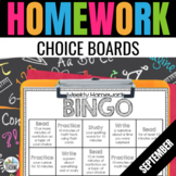 Homework Choice Boards  Differentiated Homework Menus for 