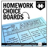 Homework Choice Boards (EDITABLE): Play/Experience HW for 
