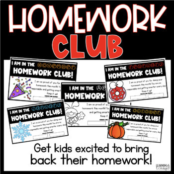 Preview of Homework Club | Homework Rewards | Back to School | Year long 