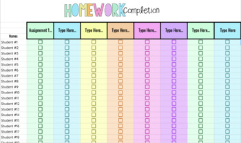 checklist for homework completion