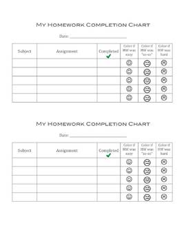 Preview of Homework Completion & Rating Organizer