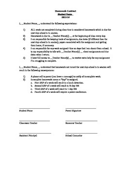 homework club contract