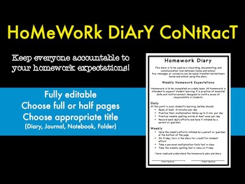 Preview of Homework Contract
