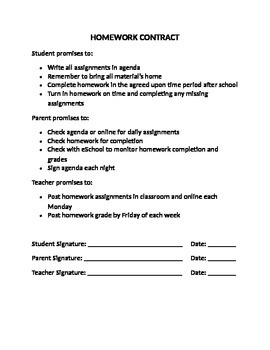 homework contract pdf