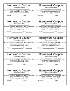 homework coupons