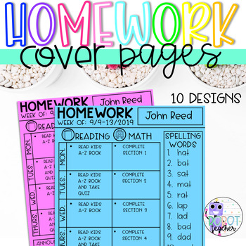 Preview of Homework Cover Pages