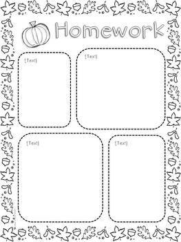 Homework Cover Sheets EDITABLE by Laura Boriack - Over the 1st Grade ...