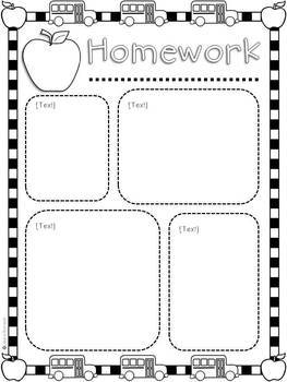 first grade homework cover sheet