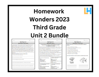 Preview of Homework--Extra Practice--3rd Grade Wonders 2023 Aligned--Unit 2 BUNDLE