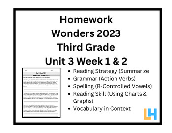 Preview of Homework--Extra Practice--3rd Grade Wonders 2023 Aligned--Unit 3 Week 1 & 2