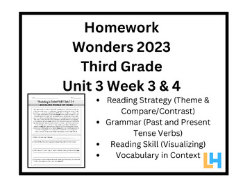 Preview of Homework--Extra Practice--3rd Grade Wonders 2023 Aligned--Unit 3 Week 3 & 4