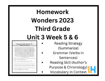 Preview of Homework--Extra Practice--3rd Grade Wonders 2023 Aligned--Unit 3 Week 5 & 6