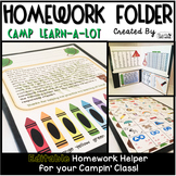 Homework Folder Editable - Camping Theme {Camp Learn a Lot}