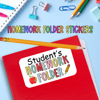 Preview of Homework Folder Label Stickers