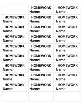 homework notebook label