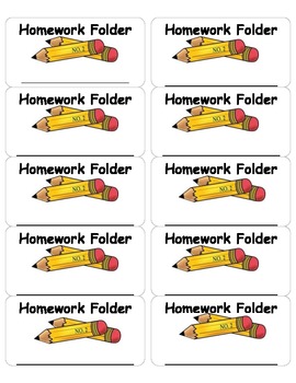 homework folder bin label