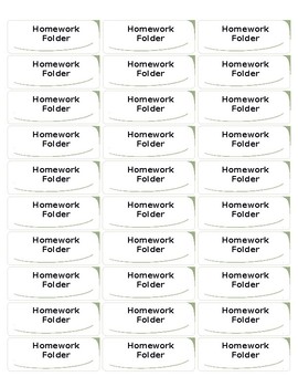 Preview of Homework Folder Labels