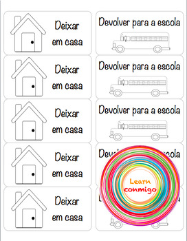 Preview of Homework Folder Labels - Black and White - PORTUGUESE
