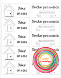 Homework Folder Labels - Black and White - PORTUGUESE