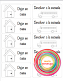 Homework Folder Labels - Black and White - SPANISH