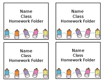 homework notebook labels