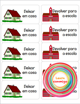 Preview of Homework Folder Labels - PORTUGUESE