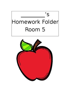 Preview of Homework Folder Template Editable