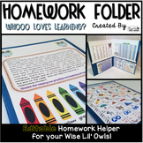Homework Folder Editable - Owl Theme      {Whooo Loves Learning}