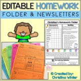 Homework Folder Cover and Newsletter Template - EDITABLE