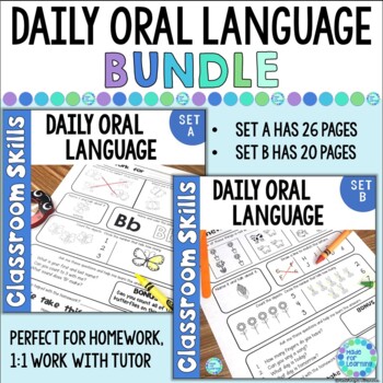 Preview of Daily Oral Language Vocabulary Development for ELL Pre-K Kinder Homework BUNDLE
