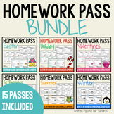 Homework Free Pass - no homework coupon for rewards, editable