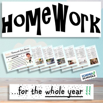 Preview of Homework Grids | Grade 1 | Homework For The Whole Year