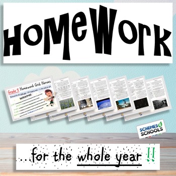 Preview of Homework Grids | Grade 5 | Homework For The Whole Year