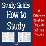 STUDY GUIDE: How To Study Reference Sheet