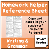 Homework Helper for Writing and Grammar {middle grades}