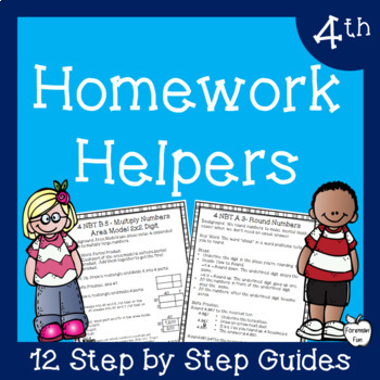 Preview of Math Homework Guides - Place Value, Multiplication, & Long Division Cheat Sheet