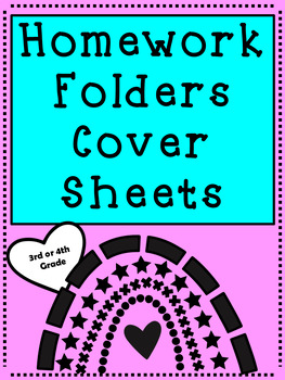 Preview of Homework Helpers Folder Cover Sheets:  Bright Colors
