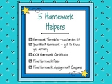 Homework Helpers to Encourage Great Work Habits - 5 Helpers
