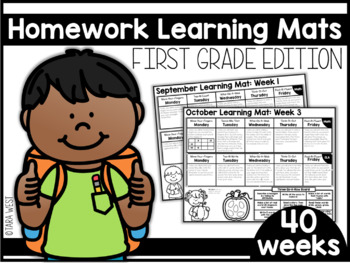 Preview of Homework Learning Mats: First Grade Edition Distance Learning
