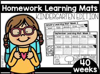 Preview of Homework Learning Mats: Kindergarten Edition Distance Learning