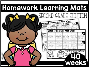 Preview of Homework Learning Mats: Second Grade Edition Distance Learning