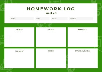 Preview of Homework Log