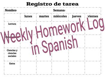homework log in spanish