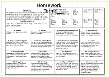 homework matrix