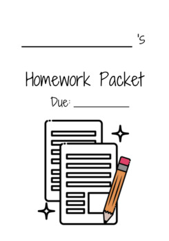 math homework packet cover page