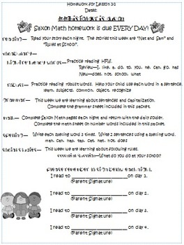 Preview of Homework Packet for Wonders, Lesson 1-1