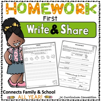 Preview of Homework Packet for an ENTIRE year of First Grade: Write & Share