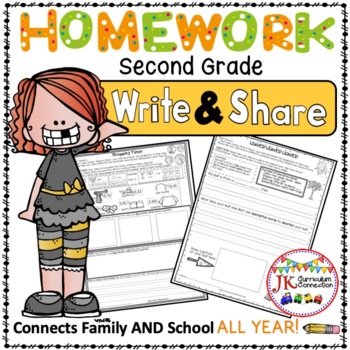 Preview of Homework Packet  for an ENTIRE year of Second Grade: Write & Share